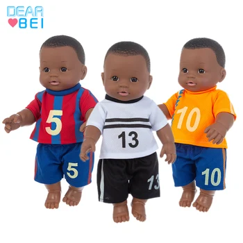 1pcs 30cm Futbolo berniukas lėlės Afrikos juodieji kūdikių sprogimo galva juoda oda kūdikių žaislas