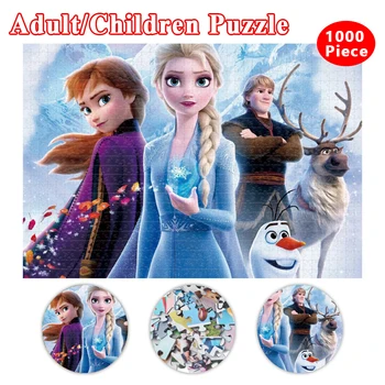 Disney Princesė Elsa Galvosūkis Suaugusiems Užšaldyti Dėlionės 35/300/500/1000 Vienetų Animacinių filmų Nuotraukas Išskleisti Pramogų Žaislas