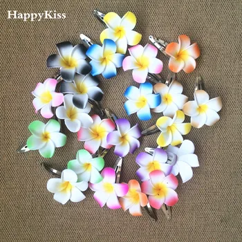 HappyKiss 50 mišrios spalvos Putų Havajų Plumeria gėlė, Frangipani Gėlė nuotakos plaukų įrašą vestuvių mergina BBclip 11colors